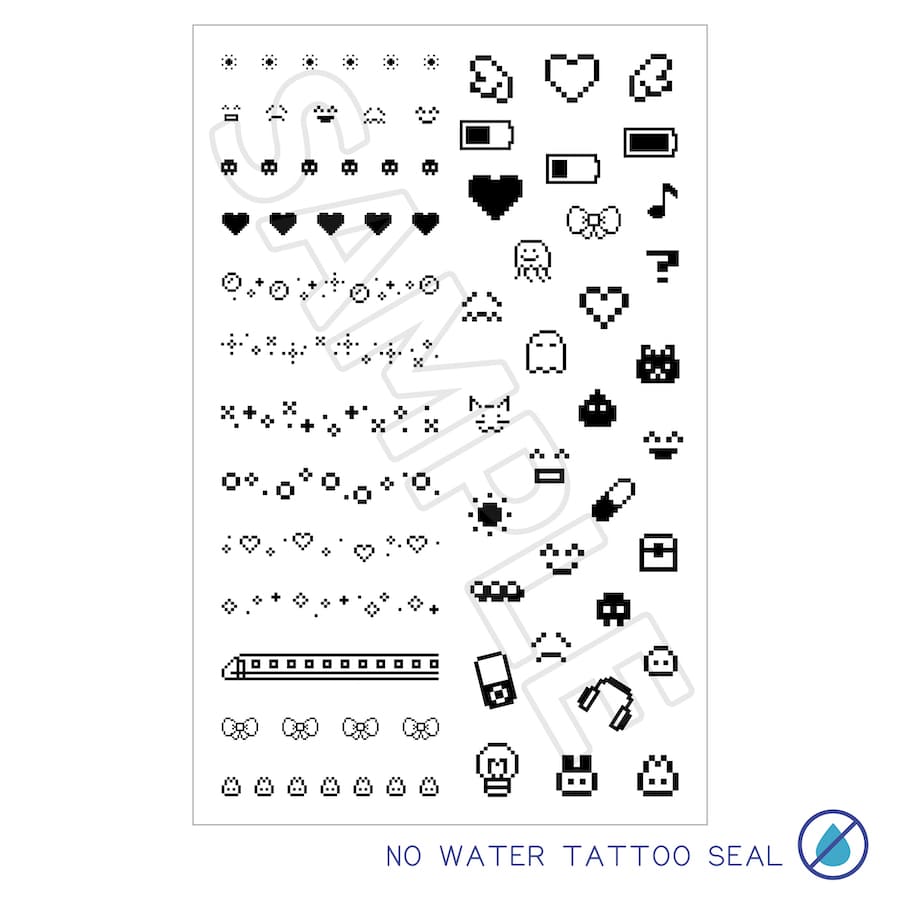 水なしで貼れる 2枚組 タトゥーシール fake tattoo デジタル ボディシール ワンポイント フィンガータトゥー 指 ボデ…