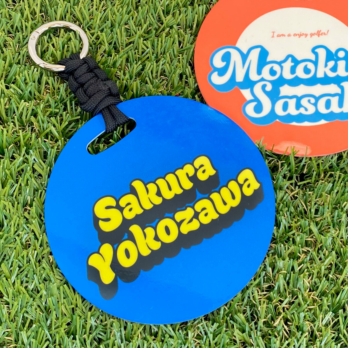 ネームプレート ゴルフ 名入れ オーダーメイド おしゃれ カラフル ネームタグ キャディバッグ 10cm円形..