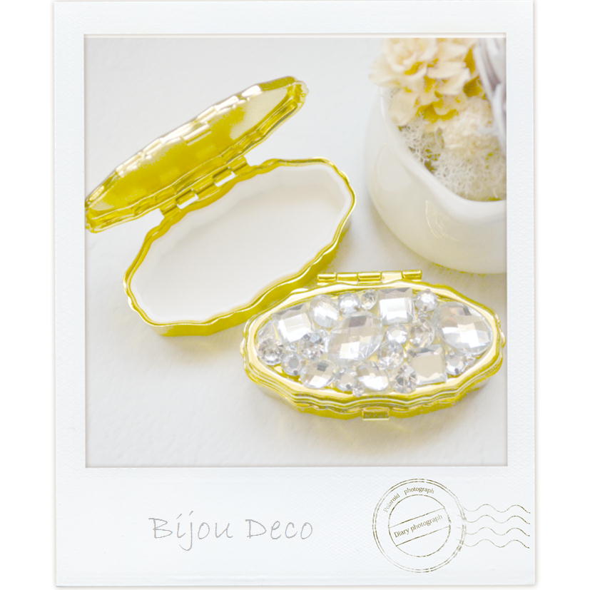 ビジューストーン サプリメントケース オーバル型 ゴールド 薬入れ サプリ 錠剤 printemps410-10003596 HandmadeshopPrintemps サンプル画像2
