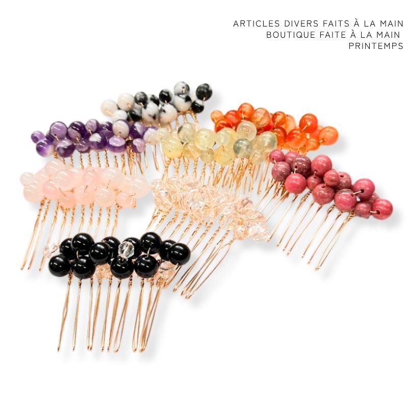 ヘアコーム 天然石 ヘアアクセサリー コーム 髪飾り 和装 着物 フォーマル アクセサリー ヘアアクセ クリスタル オニキス フローライト アメジスト ジャスパー