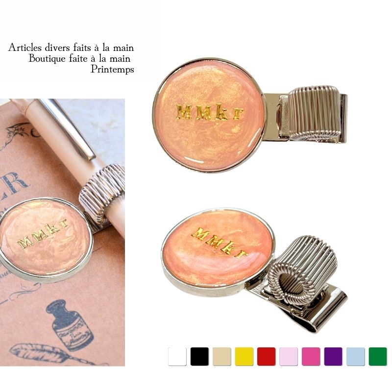 名入れ レジン 75色 ペンクリップ ペンホルダー ボールペン ペン 手帳 スケジュール帳 イニシャル入れ ..