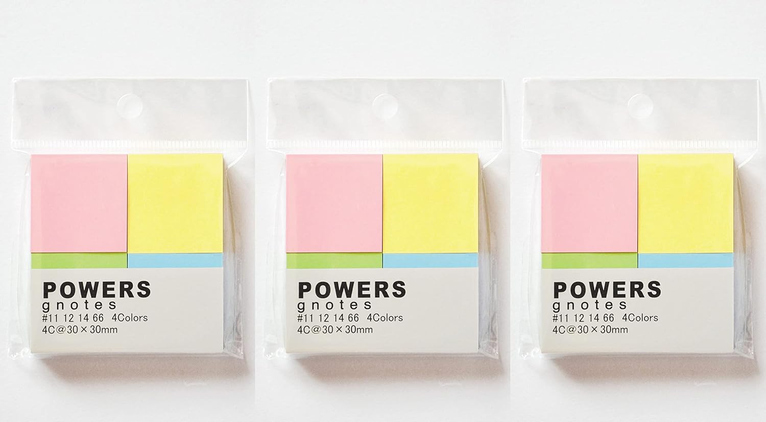 gnotes 粘着力と糊面積アップ ふせん紙 「パワーズ」4C@30×30mm 