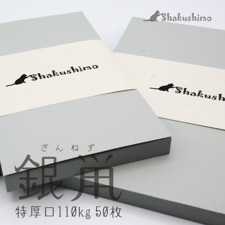 プライスカード 50枚 グレー無地 グレーの紙 銀鼡 ぎんねず 灰色 色上質 特厚口 110kg メッセージカード しゃくしも 値札 メモ おしゃれ 125×90 110×60