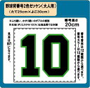 野球 背番号 H20cm 2色 ゼッケン (大人用) 昇華プリント W30cm×H25cm ぜっけん