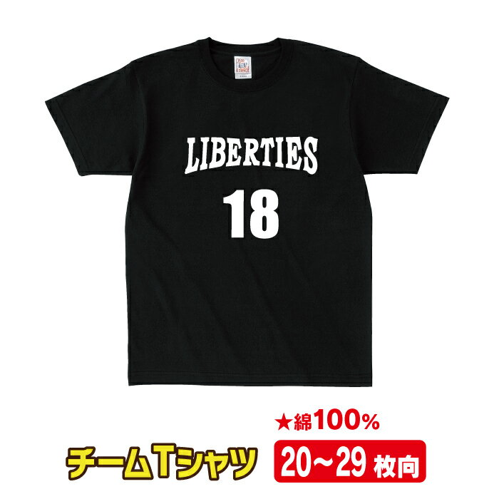 【送料無料】部活やサークルの仲間と!オリジナルチームTシャツ★20〜29枚【綿】【個別背番号】【ロゴ】【マラソン】【サッカー】【フットサル】【バレーボール】【ゼッケン】