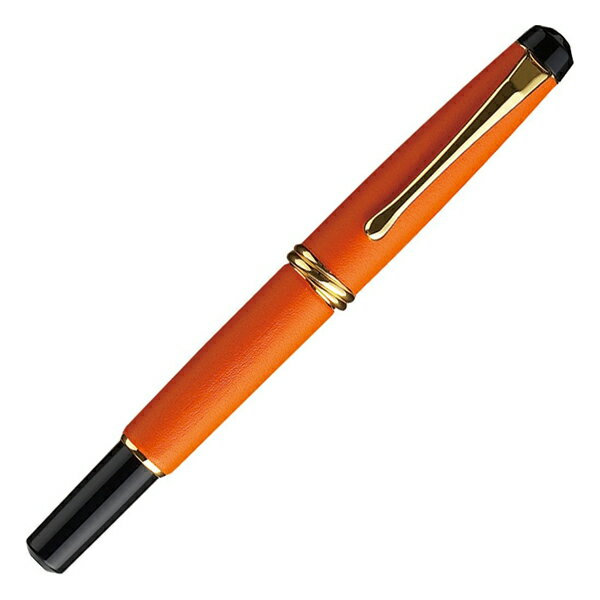 【取り寄せ品】呉竹 Kuretake くれ竹万年毛筆 夢銀河 本革 橙