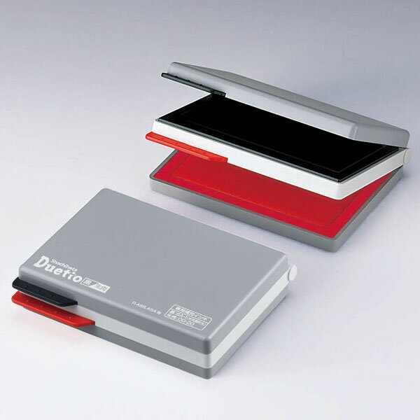 【新春ポイントアップ祭と当店ポイント10倍 】 【取り寄せ品】シヤチハタ Shachihata デュエット スタンプ台（エコス）黒／朱肉 HFW-2MECシュニク/クロ