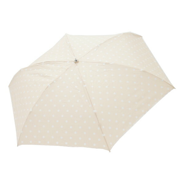 今日はポイント10倍 スギタ HYGGE T/C ポルカドット丸ミニ 50cm 晴雨兼用日傘 ベージュ 27541 UV機能付き