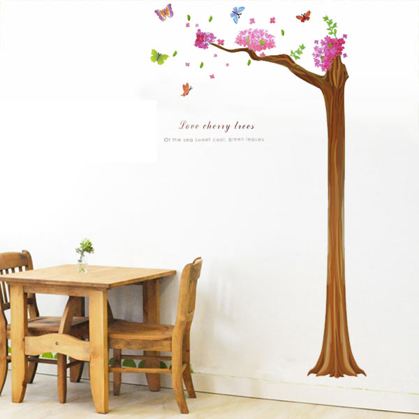 【スーパーセールと当店ポイント10倍 】 貼ってはがせる簡単ウォールステッカー 桜の木(A)