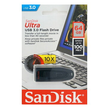 SanDisk (サンディスク) Ultra USBメモリ 64GB USB3.0 SDCZ48-064G-U46