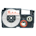 カシオ用 ネームランド 互換 テープカートリッジ XR-12WER ラベル 12mm／白テープ／赤文字