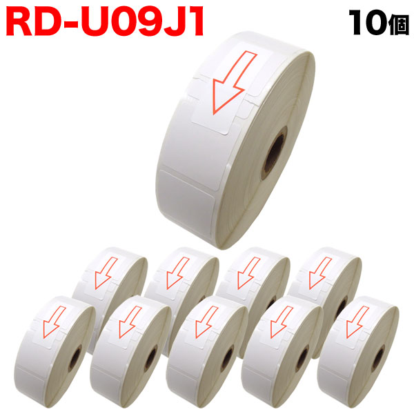 楽天ビッツ＆ボブブラザー用 RDロール プレカット紙ラベル （感熱紙） RD-U09J1 互換品 30mm×30mm 蛍光増白剤不使用 2167枚入り 10個セット