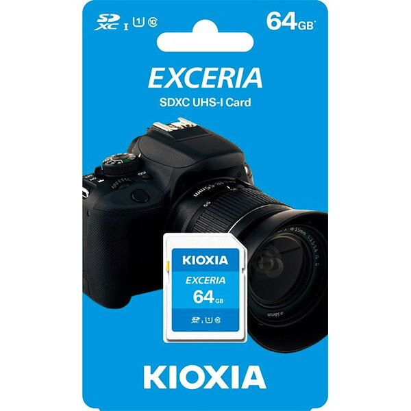 ポイント10倍です。 KIOXIA キオクシア(旧東芝) SDカード Exceria SDXC U1 R100 C10 フルHD 高速読み取り 100MB/s 64GB LNEX1L064GG4