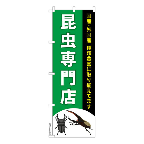 Rakuten - 【マラソン中当店ポイント10倍 】 のぼり旗 昆虫専門店 昆虫ショップ 既製品のぼり 納期ご相談ください 600mm幅