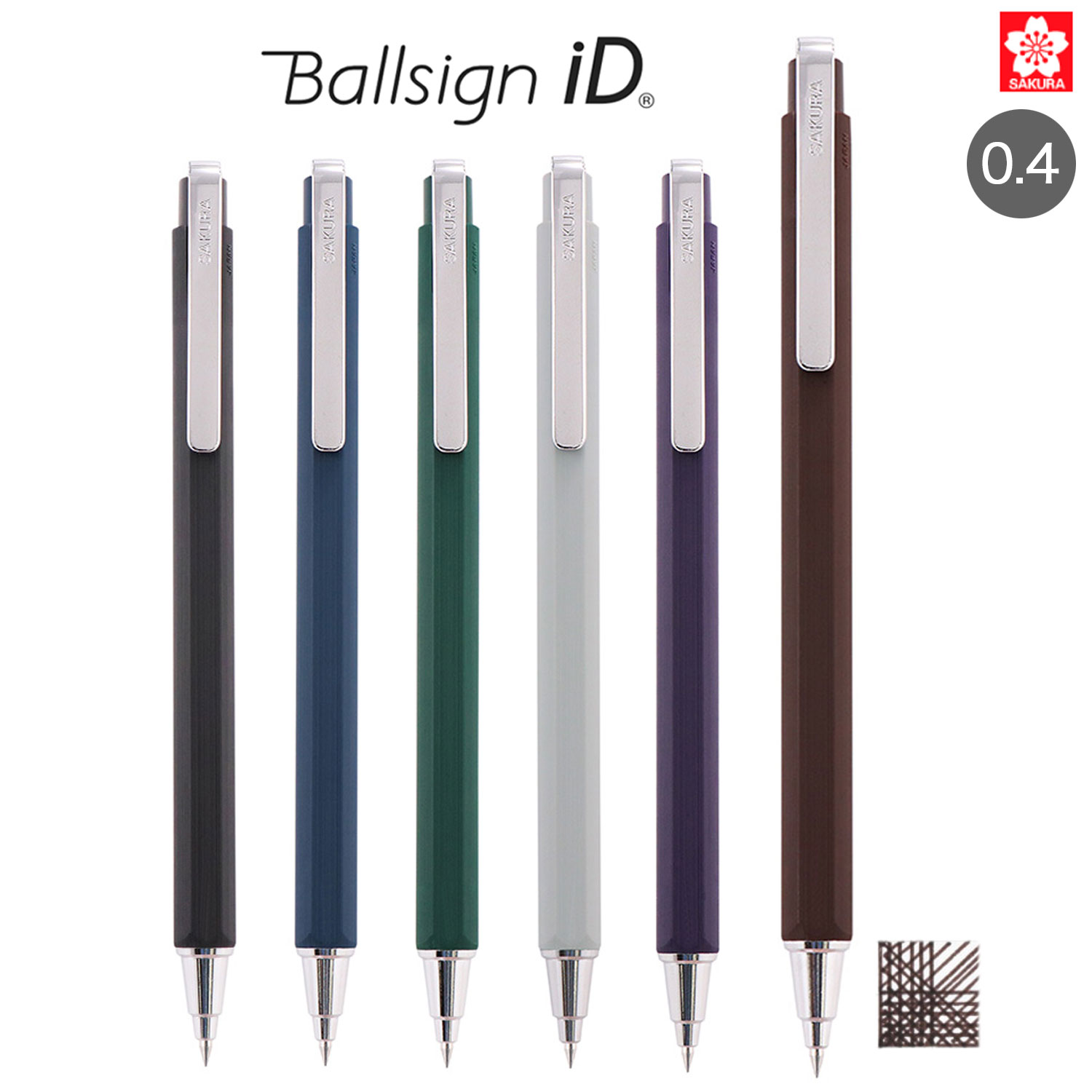 サクラクレパス Ballsign iD ボールサインiD シングル 0.4 GBR404 6色から選択
