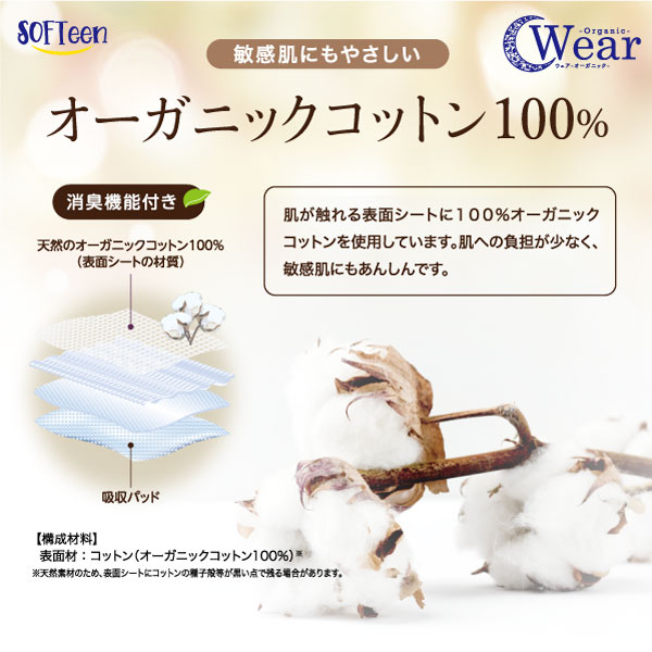 【マラソン中当店ポイント10倍 】 ☆お得価格☆ソフティーン 女性用 ショーツ型ナプキン オーガニックウェア L-XLサイズ 1枚入×15セット 15枚 printus-10049621 ビッツ&ボブ サンプル画像3