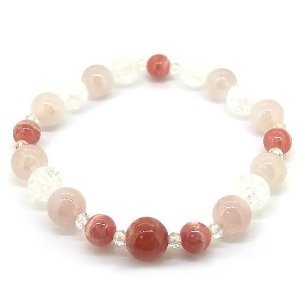 ロードクロサイト ローズクォーツ クラック水晶 天然石 ブレスレット アルゼンチン インカローズ Lovely ピンク系 パワーストーン 数珠ブレス S〜Lサイズ
