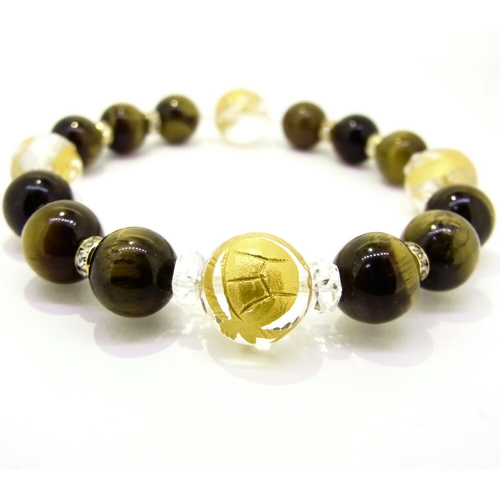 四神獣 ブレスレット 天然石 タイガーアイ 四神水晶 数珠ブレス パワーストーン メンズ レディース お守り 厄除け