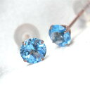 K10 ピンクゴールド製 ブルートパーズ シンプルスタッドピアス 4mm 定番4本爪 両耳用 11月 誕生石 K10PG レディース メンズ 誕生日プレゼント ...