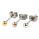 サージカルステンレス ボール 丸 3mm カラー スタッド ピアス 選べる3カラー 片耳用