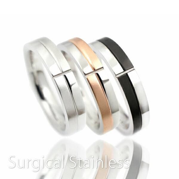 サージカルステンレス キュービックジルコニア 市松 リング 4mm幅 1本 選べる3色 レディース メンズ 誕生日プレゼント ギフト 結婚指輪 マリッジリング