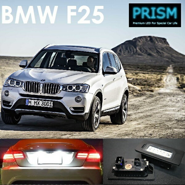 BMW X3 F25 LED ナンバー灯 ライセンスランプ 純正交換型 キャンセラー内臓 ブラックアルミヒートシンク搭載 一年保証付