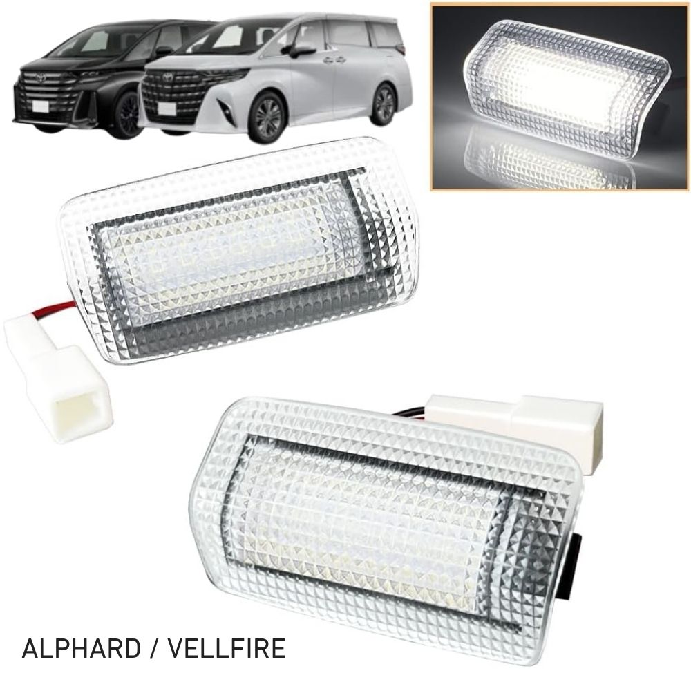 Rakuten - アルファード40系 ヴェルファイア40系 LED カーテシ ランプ 1列目専用 室内灯 ドア下ライト ウェルカムライト パーツ ドレスアップ 純正交換 爆光 車種専用設計 ホワイト 2個入り