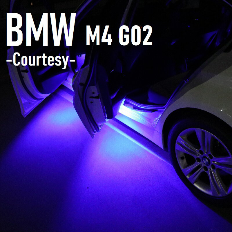 BMW X4シリーズ M4 G02 LED カーテシ 純正ユニット交換タイプ ドア下ライト カーテシランプ 室内灯 ルームランプ 青色 ブルーカラー 2個 1set 1年保証付 車検対応【ネコポス便対応】送料無料