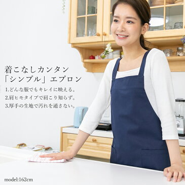 【全品ポイント5倍】【スーパーセール限定!】エプロン シンプル カフェエプロン 無地 男女兼用 女性用 男性用 綿ポリ生地 ワンピース フリーサイズ 黒 +他 全11色 保育士 カフェ 業務用 サロン プレゼント ギフト 母の日 バーゲン