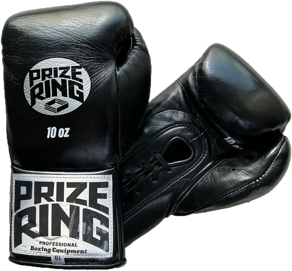 PRIZE RING/プライズリング "Classic 50" Horse hair ボクシンググローブ 8oz,10oz 本革製 黒