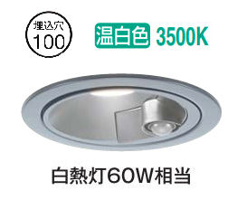 大光電機 屋内・屋外兼用人感センサー付ダウンライト DDL6258AS Φ100 温白色 白熱灯60W相当 工事必要