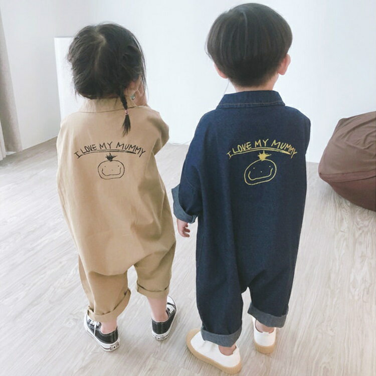 韓国子供服 子とも服 サロペット キッズサロペット 春秋 可愛い きれいめ 男の子 女の子 長袖 キッズカジュアル オシャレ 通学 七五三 2色