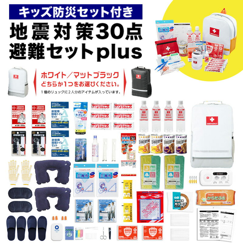 地震対策30点避難セットplus+＋キッズ防災セット 防災グッズ 防災用品 非常用