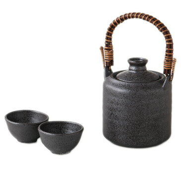 【お買い物マラソン クーポン】酒器 日本酒 燗冷器 手付 いぶし 陶器製 徳利 3151-54-43