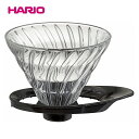 【お買い物マラソン 限定クーポン】HARIO(ハリオ)V60 耐熱ガラス透過ドリッパー 1-4杯用 ブラック VDGR-02-Bv60透過ドリッパー02/円すい/コーヒー/ドリッパー/hario