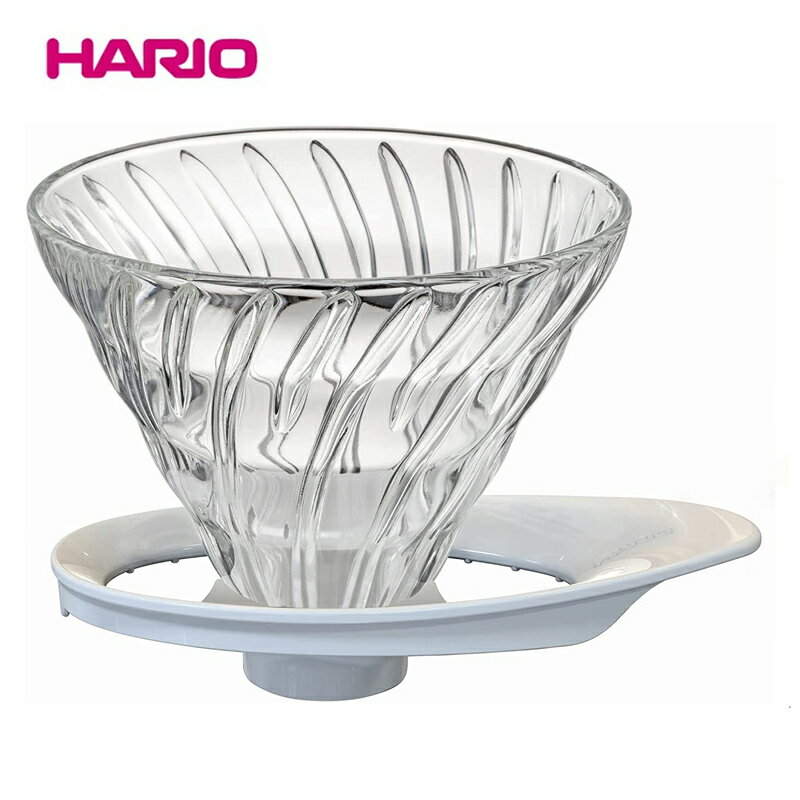 【お買い物マラソン 限定クーポン】HARIO(ハリオ)V60 耐熱ガラス透過ドリッパー 1-4杯用 ホワイト VDGR-02-Wv60透過ドリッパー02/円すい/コーヒー/ドリッパー/hario