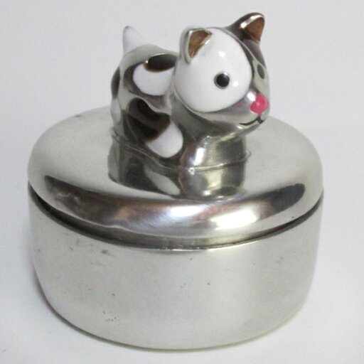 小物入れ ふた付き イヌ ロイファー Loyfar ピューター製 アクセサリー 収納 小物入れ ふた付き イヌ ロイファー Loyfar ピューター製 アクセサリー 収納