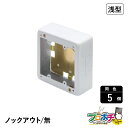 【法人様・個人事業主様限定】【5個セット】メタルエフモール付属品 2個スイッチボックス浅型 ノック無し ホワイト ABN3122 配線カバー 通信・電設資材 マ...