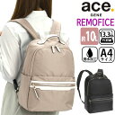 エース ジーン ビジネスリュック レディース ace.GENE 正規品 リモフィス 女性 ビジネス ビジネスバッグ リュック リュックサック 通勤 撥水 きれいめ 通勤用 仕事用 黒 バッグ A4 10L かばん 出張 旅行 タウンユース 13.3インチ PC対応 PC収納 10312