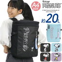 リュックサック PEANUTS ピーナッツ リュック 女の子 男の子 BOX キッズリュック 撥水 SNOOPY スヌーピー スクエアリュック 黒 ジュニア 学...