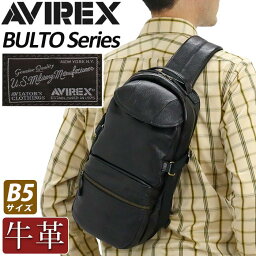 アヴィレックス ボディバッグ AVIREX アビレックス メンズ レディース ボディ バッグ レザー ワンショルダー ワンショルダーバッグ ショルダー 牛革 本革 黒 大人 きれいめ 高級 B5 通学 通勤 サブバッグ シンプル カジュアル アウトドア ブラック BULTO ブルト AVX5611