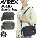 ショルダーバッグ AVIREX アヴィレックス スクエア かばん メンズ 男性 小さめ 通学 通勤 おしゃれ 人気 ブランド 2way ミニ ショルダー クラッチバッグ 斜めがけ 肩掛け ミリタリー 20代 30代 40代 コーデ 黒 ブラック A5 軽量 SOLID AX2056