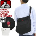 ベンデイビス ショルダーバッグ BEN DAVIS メンズ レディース EMBLO CANVAS LARGE SHOULDER キャンバスショルダー キャンバスバッグ 斜め掛け 肩掛け かばん 通学 ストリート カジュアル おしゃれ 軽量 コットン 学生 男女兼用 A4 BDW-8347