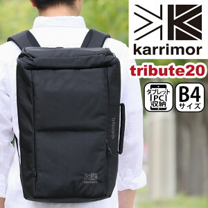 karrimor カリマー リュック tribute 20 正規品 リュックサック デイパック バックパック 20L メンズ レディース 男女兼用 ビジネス ビジネスバッグ 手持ち 横持ち 男性 女性 タブレットPC収納 A4 B4 機能的 通学 通勤 シンプル おしゃれ ブラック トリビュート 20