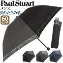 傘 折りたたみ傘 メンズ Paul Stuart ポール・スチュアート 折りたたみ 雨傘 ボーダー 雨がさ 折りたたみ雨傘 梅雨 雨具 折畳み傘 バイカラー 高...