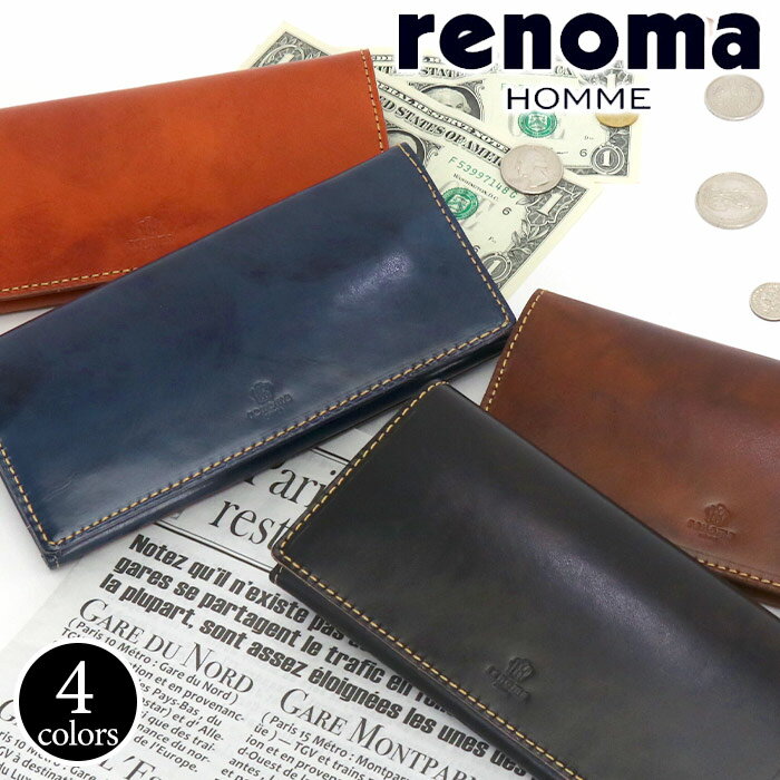 財布 メンズ renoma レノマ 長財布 正規品 大人 男性 ロングウォレット 男 メンズ財布 本革 牛革 革財布 サイフ レザー ウォレット 札 小銭 カード 革財布 紳士 ブラック 黒 かっこいい 高級感 シンプル 人気 ギフト プレゼント ルース LOOSE 501604