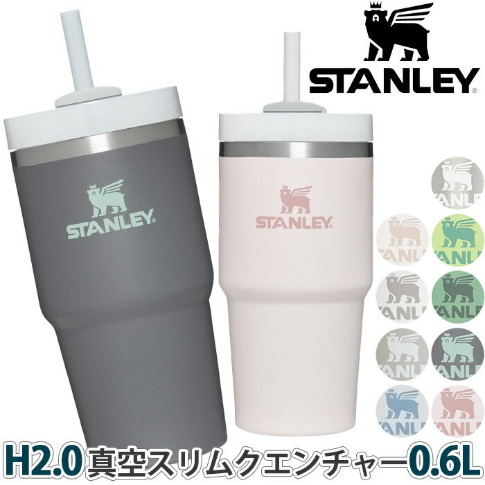 STANLEY スタンレー タンブラー マグボトル H2.0 真空スリムクエンチャー 正規品 水筒 ステンレス 保冷 ステンレスボトル 真空ボトル マグ ストロー付き アウトドア キャンプ 真空 マイボトル ピクニック シンプル おしゃれ かわいい 600ml 0.6L 10-10826