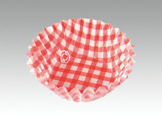 【500枚入/バラ】 紙ケース カミケース チェック アカ 6F 使い捨て容器 00145131 プロステ