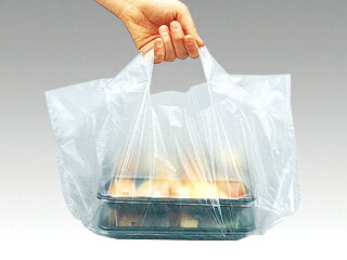【100枚入/バラ】 弁当袋 キャリーバッグ ランチ 業務用 業者 特大 半透明 福助工...