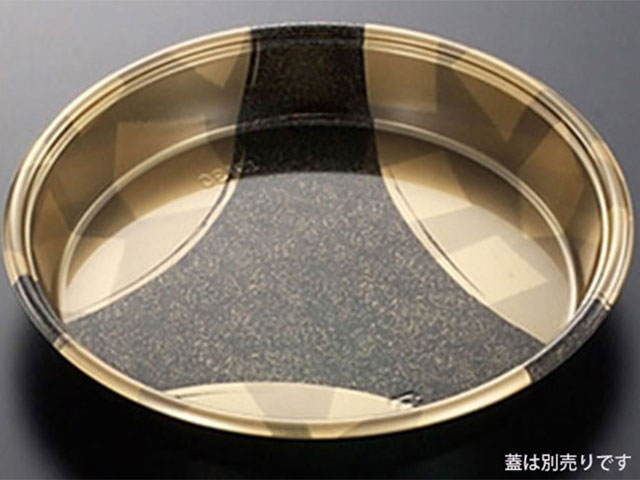 【10枚入/バラ】寿司用容器 DX丸桶 30 金砂目-BK 業務用 業者 身 容器 中央化学 本体のみ 使い捨て 181514